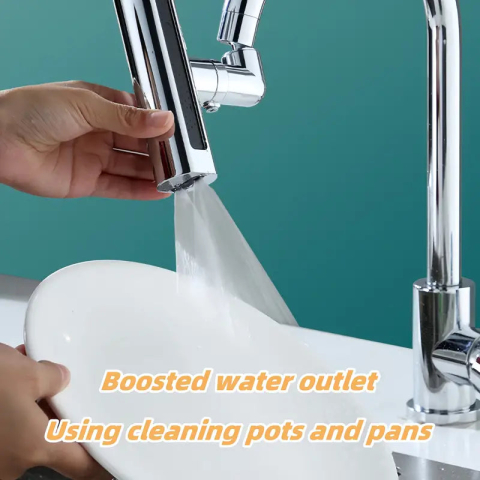 CAP DE ROBINET MULTIFUNCȚIONAL CU 4 MODURI DE PULVERIZARE, ROTIRE 360 GRADE, AERATOR PENTRU ECONOMISIRE APĂ ȘI DESIGN ERGONOMIC [7]