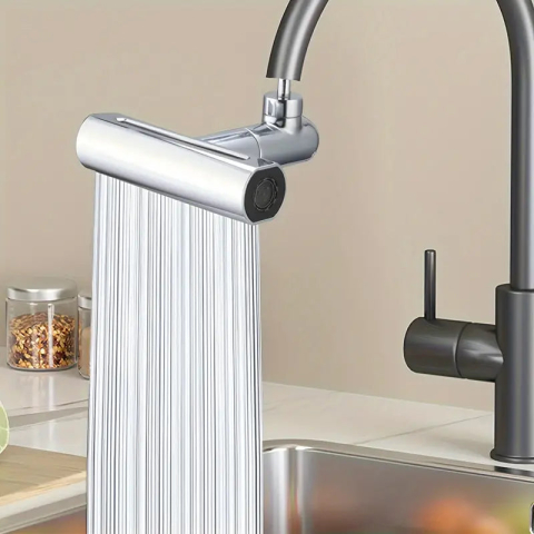 CAP DE ROBINET MULTIFUNCȚIONAL CU 4 MODURI DE PULVERIZARE, ROTIRE 360 GRADE, AERATOR PENTRU ECONOMISIRE APĂ ȘI DESIGN ERGONOMIC [1]
