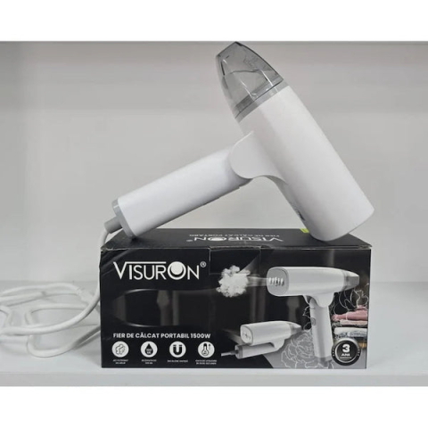 FIER DE CĂLCAT VERTICAL PORTABIL VISURON 1500W – APARAT CU ABURI PENTRU HAINE, REZERVOR DETAȘABIL, ÎNCĂLZIRE RAPIDĂ ȘI DESIGN ERGONOMIC [1]