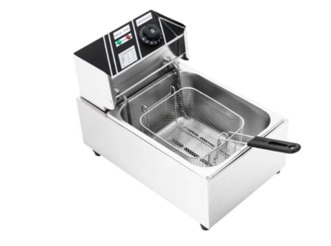 Casa Si Gradina - Friteuza Electrica Profesionala 6L, Inox, 2500W – Termostat Reglabil, Capac Antistropire