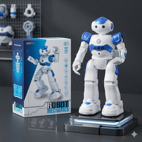 ROBOT INTERACTIV SMART CADY WIDA – JUCĂRIE INTELIGENTĂ CU CONTROL PRIN GESTURI, TELECOMANDĂ, PROGRAMABILĂ, LUMINI LED ȘI SUNETE PENTRU COPII [2]