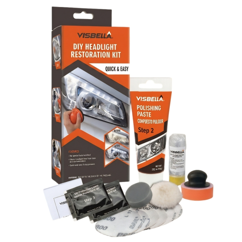 Auto - KIT PROFESIONAL RESTAURARE FARURI VISBELLA, DISCURI ABRAZIVE INCLUSE, PROTECȚIE UV ȘI CLARITATE MAXIMĂ