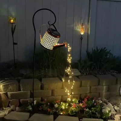 Decoratiuni Craciun - Lampa solara decorativa tip stropitoare – LED cu efect cascada, pentru gradina si terasa din ABS si metal