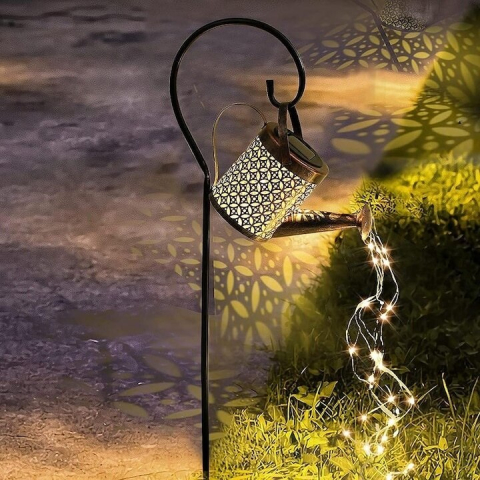 Lampa solara decorativa tip stropitoare – LED cu efect cascada, pentru gradina si terasa din ABS si metal [2]