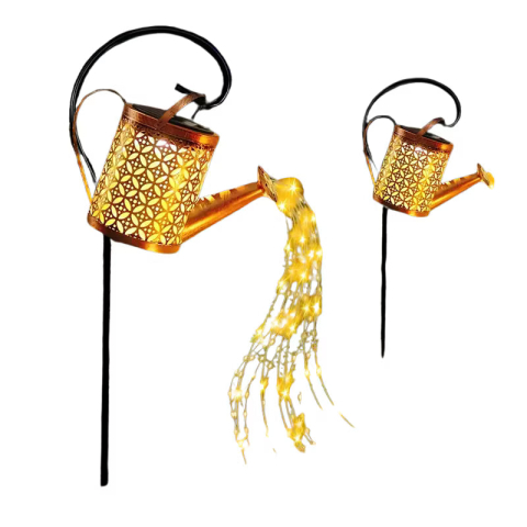 Decoratiuni Craciun - LAMPĂ SOLARĂ DECORATIVĂ TIP STROPITOARE – EFECT CASCADĂ DE LUMINĂ LED, PENTRU GRĂDINĂ ȘI TERASĂ, DIN ABS ȘI METAL, REZISTENTĂ LA INTEMPERII, AUTO-ON/OFF