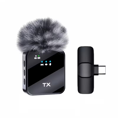 LAVALIERĂ WIRELESS PROFESIONALE F15, 2.4 GHZ, PLUG AND PLAY, PORTABILĂ – PENTRU SMARTPHONE, LAPTOP ȘI TABLETĂ, NEGRU [1]