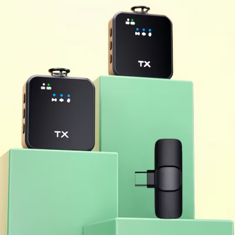 LAVALIERĂ WIRELESS PROFESIONALE F15, 2.4 GHZ, PLUG AND PLAY, PORTABILĂ – PENTRU SMARTPHONE, LAPTOP ȘI TABLETĂ, NEGRU [2]