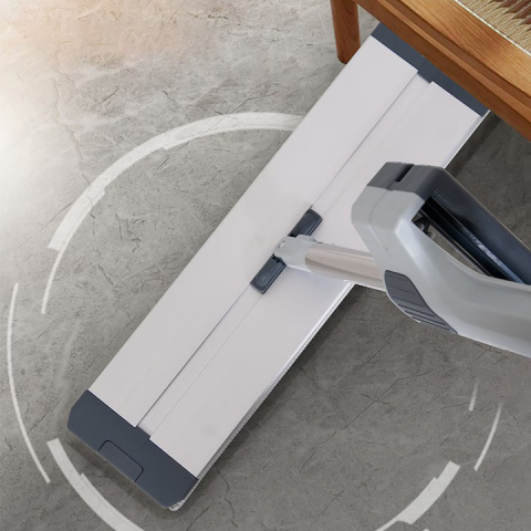 Mopuri si accesorii - Mop compact cu 2 lavete microfibra, rotativ 360°, maner moale, sistem de uscare