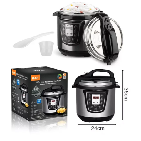Oala electrica sub presiune RAF 6L 1000W multifunctional si multiprogramabila, otel inoxidabil, oala din aluminiu [2]