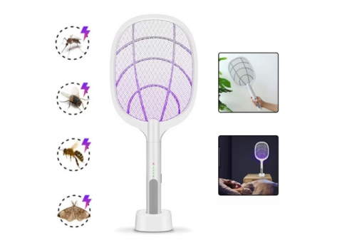 Paleta electrica reincarcabila anti tantari, insecte, cu suport si USB [4]