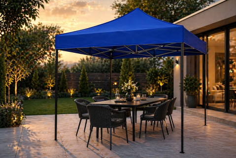 PAVILION PLIABIL 3X3 M PENTRU EXTERIOR – CORT EVENIMENTE CU STRUCTURĂ METALICĂ RANFORSATĂ ȘI ACOPERIȘ IMPERMEABIL, MONTAJ RAPID TIP ACORDEON, IDEAL PENTRU GRĂDINĂ, TERASĂ SAU CAMPING [1]
