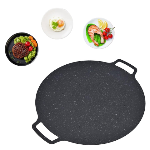 Bucatarie - PLITĂ JAPONEZĂ ROTUNDĂ (GRILL), 32 CM, ÎNVELIȘ ANTIADERENT, COMPATIBILĂ CU INDUCȚIE, GAZ ȘI GRĂTAR, DESIGN ERGONOMIC – NEGRU