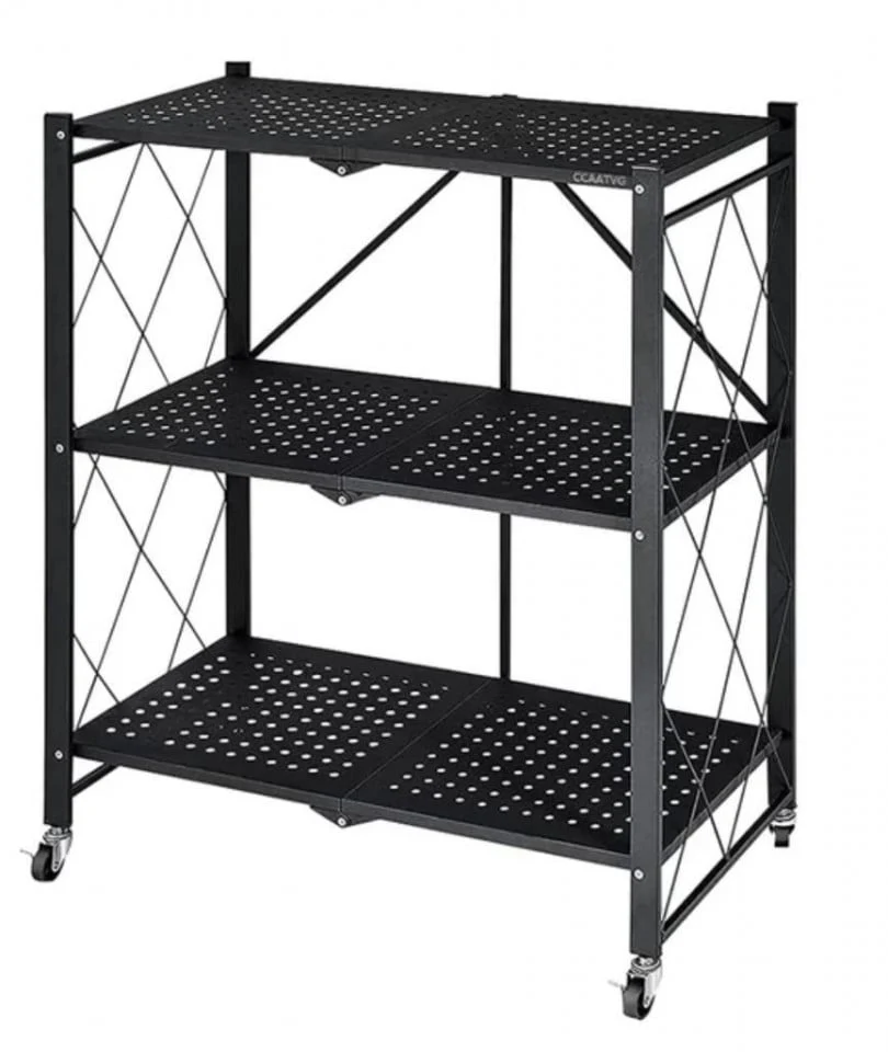 Raft depozitare, metalic, pliabil, pe roti, 3 polite, 71,5 x 39 x 89 cm [1]