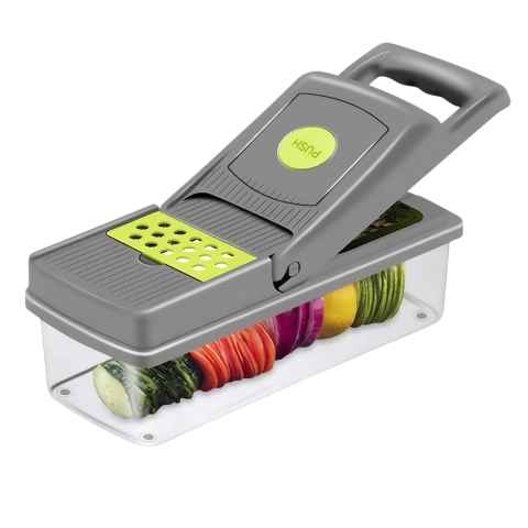Bucatarie - RĂZĂTOARE MULTIFUNCȚIONALĂ PENTRU LEGUME ȘI FRUCTE – SET 16 PIESE, LAME DIN OȚEL INOXIDABIL, CONTAINER DEPOZITARE, MÂNER DE PROTECȚIE ȘI ACCESORII PENTRU TĂIERE PRECISĂ