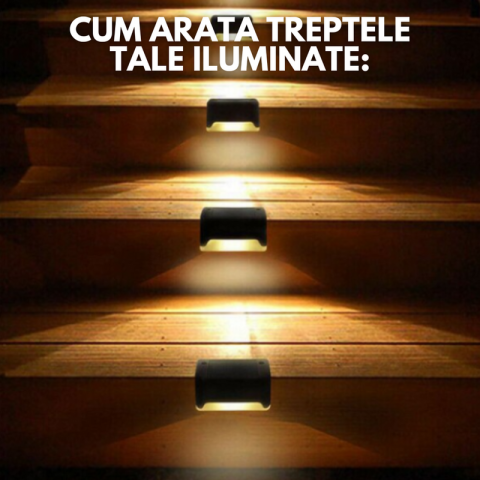 SET 4 LUMINI SOLARE LED PENTRU TREPTE ȘI SCĂRI, REZISTENTE LA APĂ IP65, PORNIRE AUTOMATĂ, DECOR PREMIUM PENTRU GRĂDINĂ ȘI EXTERIOR [1]