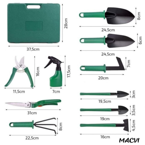 SET COMPLET ACCESORII GRĂDINĂRIT 10 PIESE, UNELTE DIN INOX ȘI PLASTIC PREMIUM, INCLUDE FOARFECĂ, LOPĂȚI, PULVERIZATOR ȘI GEANTĂ PENTRU TRANSPORT [5]