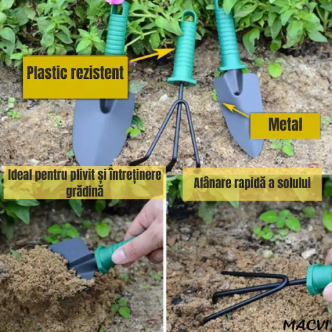 SET COMPLET ACCESORII GRĂDINĂRIT 10 PIESE, UNELTE DIN INOX ȘI PLASTIC PREMIUM, INCLUDE FOARFECĂ, LOPĂȚI, PULVERIZATOR ȘI GEANTĂ PENTRU TRANSPORT [3]