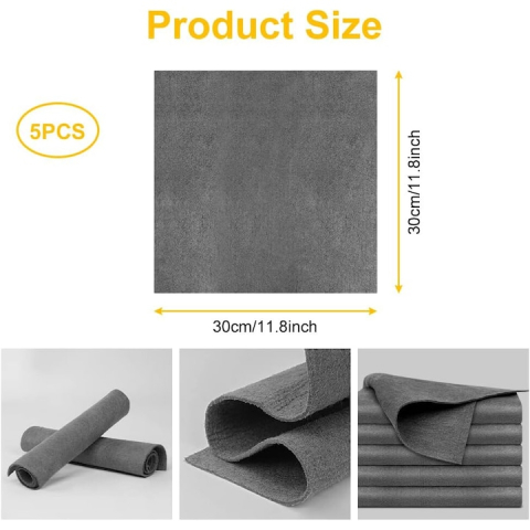 SET 5 LAVETE MICROFIBRĂ PREMIUM 30X30CM – CURĂȚARE PROFESIONALĂ FĂRĂ URME, SCAME SAU ZGÂRIETURI, IDEALE PENTRU GEAMURI, OGLINZI, BUCĂTĂRIE ȘI AUTO [2]