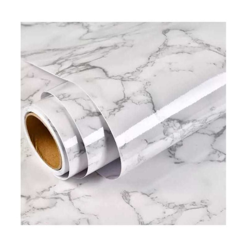 OFERTE TOP - SET 2 ROLE FOLIE AUTOCOLANTĂ MARMURĂ ALBĂ 60X300CM – PACHET AVANTAJOS, AUTOADEZIVĂ, IMPERMEABILĂ, DESIGN LUX PENTRU BUCĂTĂRIE ȘI MOBILIER