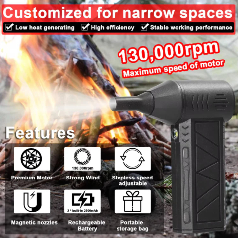 SUFLANTĂ DE AER PORTABILĂ TURBO FAN, 4 TREPTE DE VITEZĂ, ACUMULATOR 5000 MAH, MOTOR BRUSHLESS – MINI JET FAN PENTRU CURĂȚARE, USCARE ȘI OUTDOOR [5]