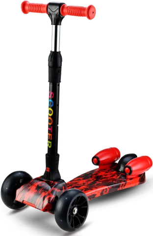 OFERTE TOP - Trotineta cu aburi, sunete si lumini, cu Bluetooth si cablu USB, TR07, rosu