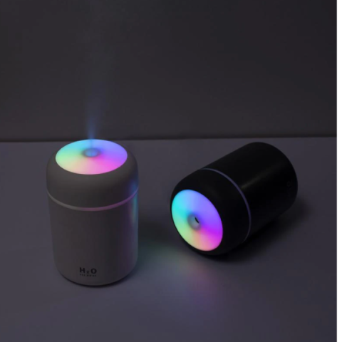 UMIDIFICATOR DE AER ȘI DIFUZOR AROMATERAPIE 300ML – COMPACT ȘI SILENȚIOS PENTRU CASĂ, BIROU SAU MAȘINĂ, CULOARE GRI, ILUMINARE LED [3]