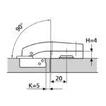 Csuklópánt  90°- csillapítóval és 3D beállítással [2]