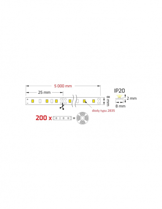 Strip LED szalag 70W/5m 600 LED-del [7]