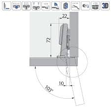 Felületre szerelt kivetőpánt beépített csillapítóval és 3D beállítással [6]