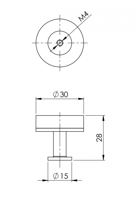 Mewo bútorgomb Ø 30 mm [4]