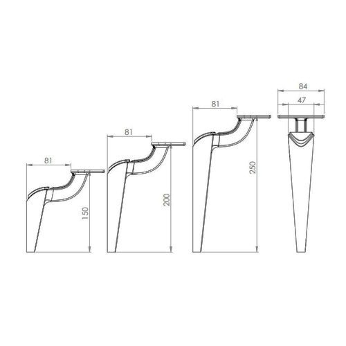 Bútorláb  Side Arany matt [3]