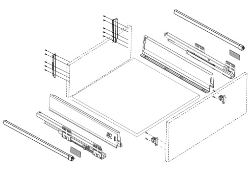 Strongbox csillapított fiók- Fehér H140 mm [2]
