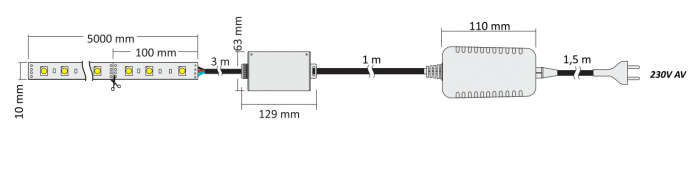 3-as készlet - RGB LED szalag IP20 vagy IP45, vezérlő és IR távirányító [6]