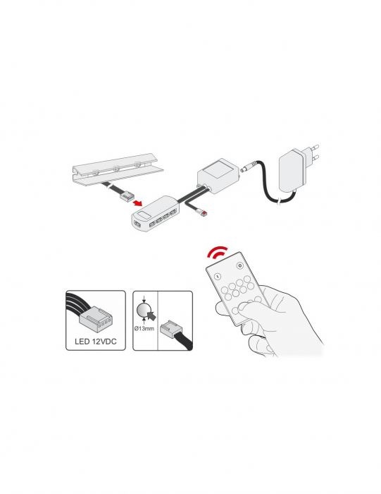 PVC  RGB LED Klipsz szett [9]