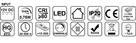 PVC  RGB LED Klipsz szett [8]
