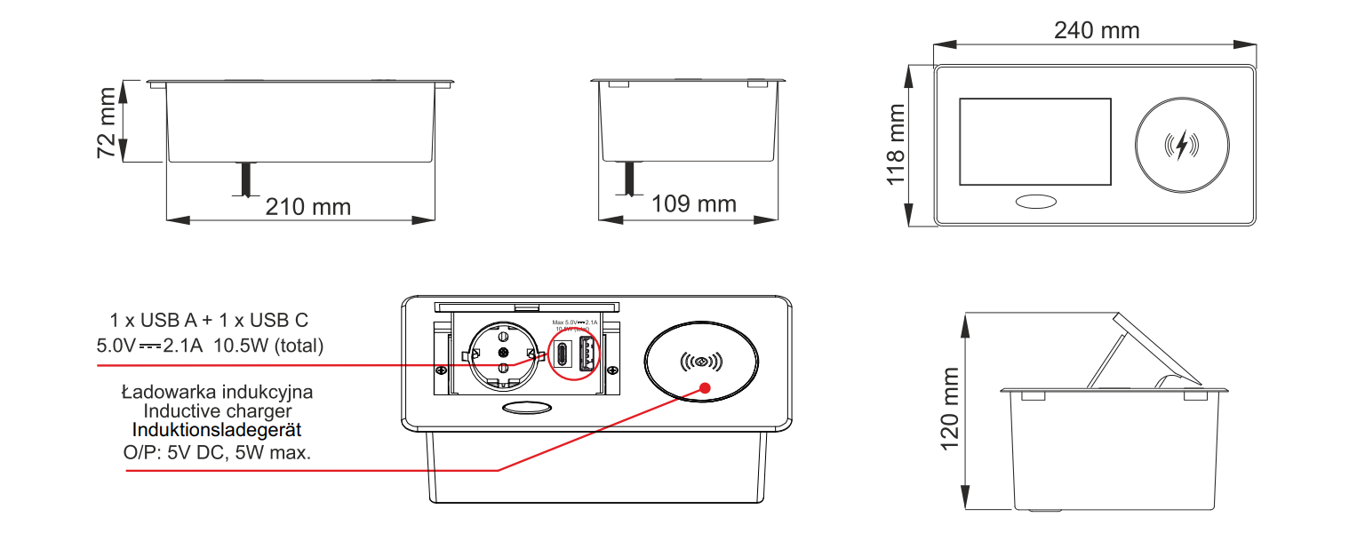 Zeobox konnektor indukciós töltővel [2]