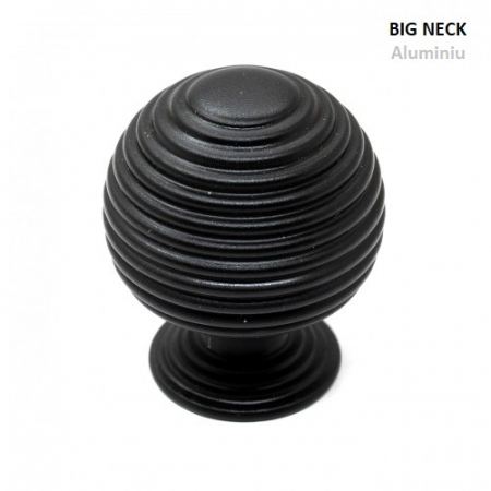 Bútorfogantyúk és bútorgombok - Big Neck bútorgomb Fekete matt
