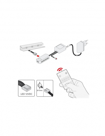 PVC  RGB LED Klipsz szett [8]