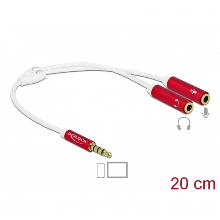 Adaptor jack 3.5mm TRRS la 2 x jack mama 3.5mm 25cm [2]