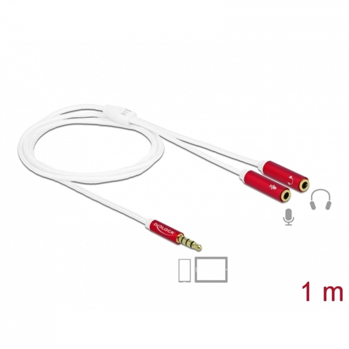 Cablu adaptor jack 3.5mm TRRS la 2 x jack mama 3.5mm 1M [2]