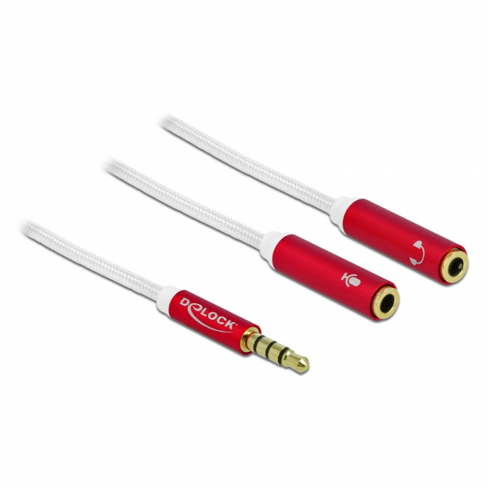 Cablu adaptor jack 3.5mm TRRS la 2 x jack mama 3.5mm 1M [4]
