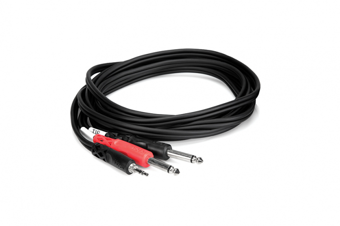 Hosa CMP 153 - Cablu Jack 3.5mm Tata Stereo la 2 x Jack 6.35mm Tata Mono - 0.9m [2]