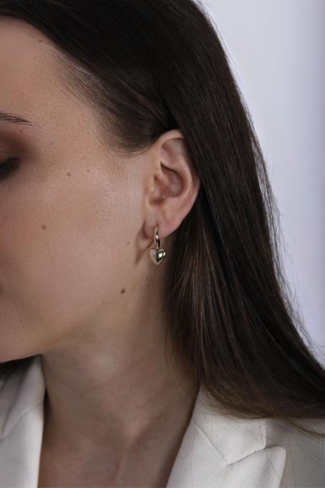 Cercei Gold Heart - bijuterii elegante placate cu aur, transport gratuit [3]