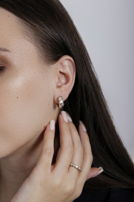 Cercei Brilliance - bijuterii elegante placate cu aur, transport gratuit [2]