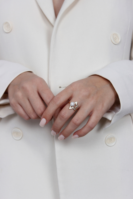 Inel Pearl Spark- bijuterii elegante placate cu aur, transport gratuit [4]