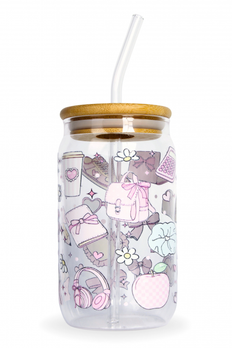 Pahar din sticlă Back to School [2]