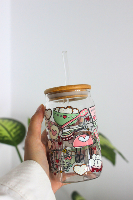 Pahar din sticlă Bake More, Worry Less [4]