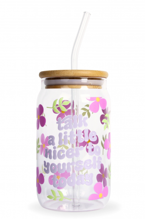 Pahar din sticlă Be Kind To Yourself [1]