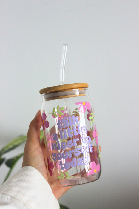 Pahar din sticlă Be Kind To Yourself [3]