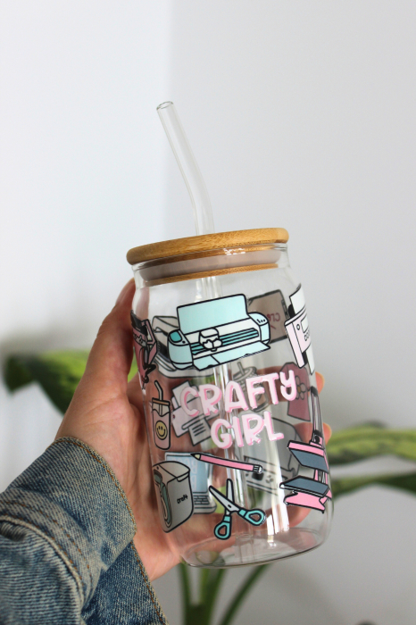 Pahar din sticlă Crafty Girl [3]